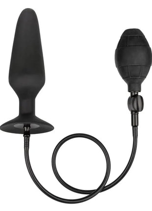 Schwarzer silikon-auflblasbarer analplug xl mit pumpe und flexiblem schlauch von calexotics