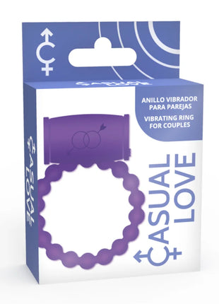 Violetter silikon paar-vibrationsring casual love in einer markenverpackung für gemeinsame freude