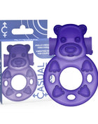 Lila bear-förmiger vibrator-ring von casual love mit glatter silikonoberfläche und geformten pfotenabdrücken
