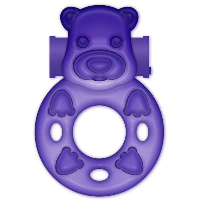 Lila bärenförmiger silikonring mit pfotenmotiven und mittlerem loch für casual love 26 lilac bunny vibrator ring
