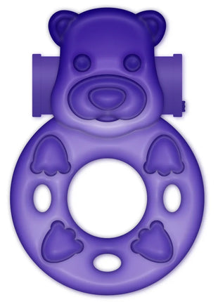 Lila bärenförmiger silikonring mit pfotenmotiven und mittlerem loch für casual love 26 lilac bunny vibrator ring