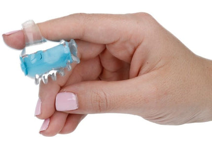 Transluzenter blauer silikon fingergriff mit klarem kunststoffband casual love blue finger stimulator