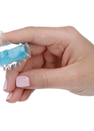 Transluzenter blauer silikon fingergriff mit klarem kunststoffband casual love blue finger stimulator