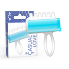 Casual love blaue silikon finger stimulator mit griff strukturierter oberfläche und gebogenem design