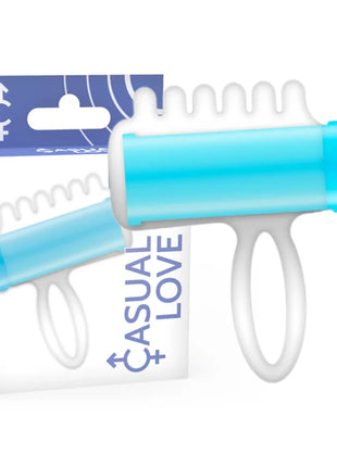 Casual love blaue silikon finger stimulator mit griff strukturierter oberfläche und gebogenem design