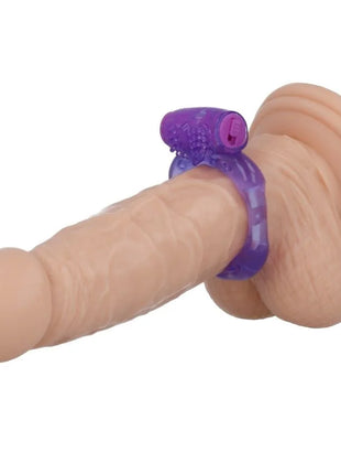 Beige silikon phallusförmiges spielzeug mit lila durchsichtigem ring und strukturierter griff für casual love ring 32 lilac