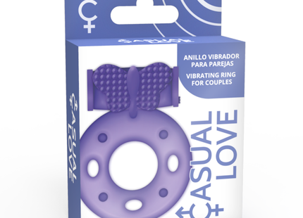Lilacfarbener silikon vibratorring für paare casual love ring 32 mit strukturierter schleifenform und kreisförmigen vertiefungen