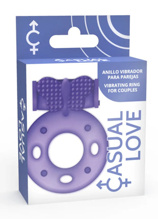 Lilacfarbener silikon vibratorring für paare casual love ring 32 mit strukturierter schleifenform und kreisförmigen vertiefungen