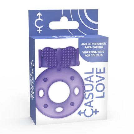Lilacfarbener silikon vibratorring für paare casual love ring 32 mit strukturierter schleifenform und kreisförmigen vertiefungen
