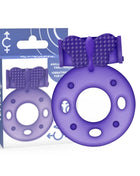 Violettes silikon-vibrationsring mit strukturiertem schleifenförmigem aufsatz casual love ring 32 lilac