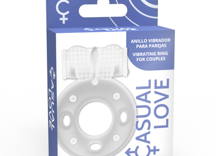 Transparent silikon vibrierender ring für paare im blauen und weißen paket casual love ring 34 transparent