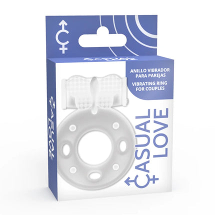 Transparent silikon vibrierender ring für paare im blauen und weißen paket casual love ring 34 transparent