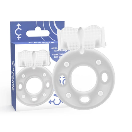 Weißes silikon vibrierender ring mit strukturierter griff und verstellbarem riemen für paare casual love ring 34 transparent