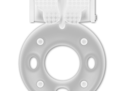 Weißer silikonring casual love ring 34 transparent mit strukturierter griffoberfläche und mehreren löchern zur größenanpassung