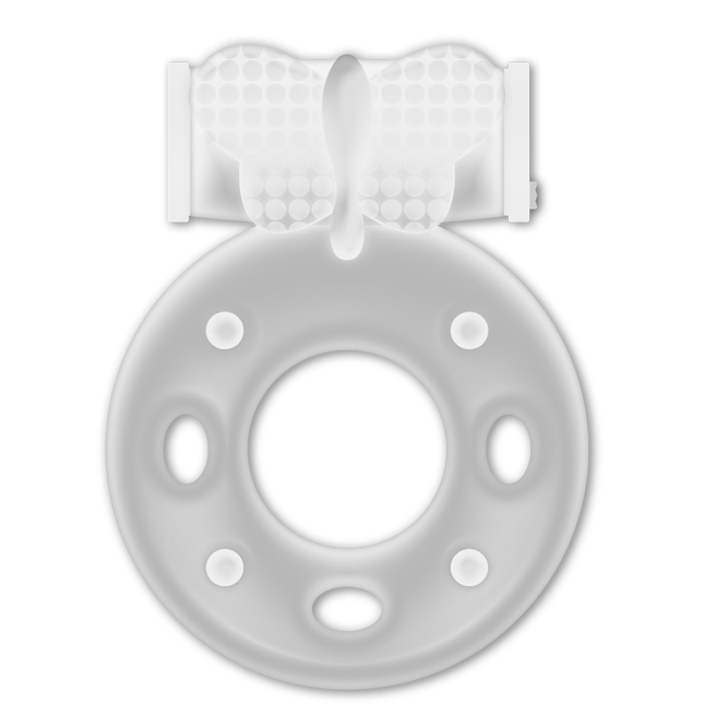 Weißer silikonring casual love ring 34 transparent mit strukturierter griffoberfläche und mehreren löchern zur größenanpassung