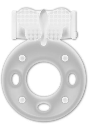 Weißer silikonring casual love ring 34 transparent mit strukturierter griffoberfläche und mehreren löchern zur größenanpassung