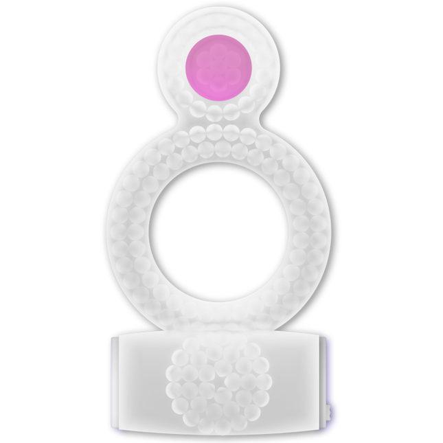 Weißer silikonring casual love mit pinkem knopfdruck und perlenmuster für doppelte genuss transparente ringe