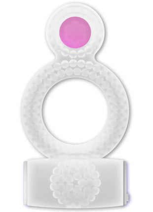 Weißer silikonring casual love mit pinkem knopfdruck und perlenmuster für doppelte genuss transparente ringe