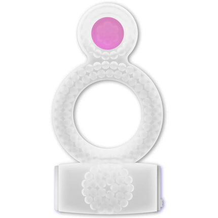 Weißer silikonring casual love mit pinkem knopfdruck und perlenmuster für doppelte genuss transparente ringe