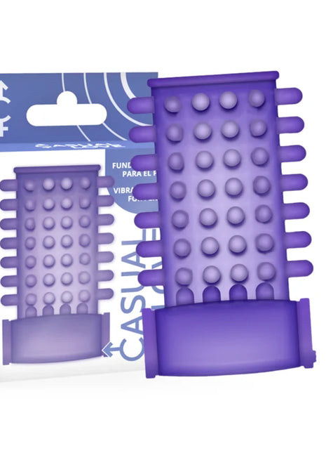 Lilafarbener silikon-vibrator mit abgerundeten vorsprüngen und gerillten seiten von casual love ring lilac vibrator penis abdeckung