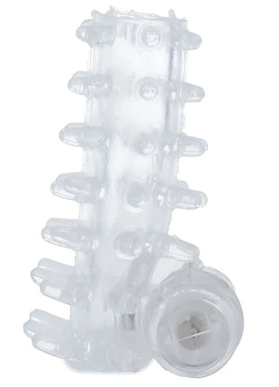 Transparentes silikonspielzeug casual love ring vibrator mit segmentiertem, geripptem design und abgerundetem fuß