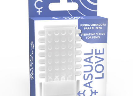 Weißer silikon vibrierender penisring-überzug in blauer und weißer casual love verpackung