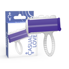 Lilac tongue ring vibrator aus silikon in lila und weiß mit pistolendesign und strukturiertem griff