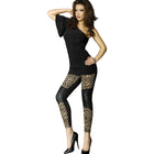 Chilirose cr 3390 schwarze und schwarze und braune leo-print leggings mit sleek körperbetontem design