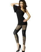 Chilirose cr 3390 schwarze und schwarze und braune leo-print leggings mit sleek körperbetontem design