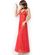 Rote spitzen-babydoll chilirose cr 3883 mit neckholder und transparentem stoff in größe s/m