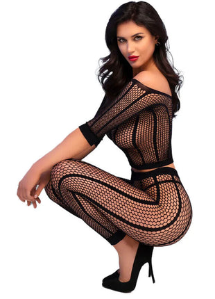 CHILIROSE - CR 4647 TOP & LEGGINS SCHWARZ S/M - BH & Slip