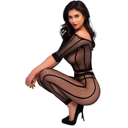 CHILIROSE - CR 4647 TOP & LEGGINS SCHWARZ S/M - BH & Slip