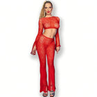 CHILIROSE – CR 4648 Nahtloses Top & Hose Set - Onesize - Red - Dessous-Sets