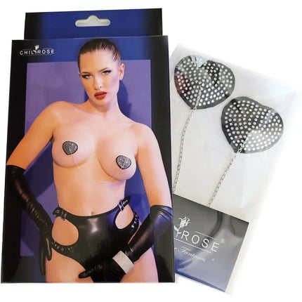 CHILIROSE - CR 4662 NIPPELABDECKUNGEN SILBER & SCHWARZ - Nippelcover