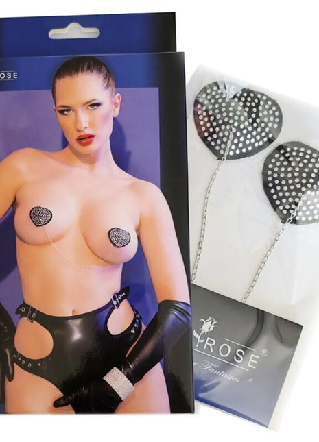 CHILIROSE - CR 4662 NIPPELABDECKUNGEN SILBER & SCHWARZ - Nippelcover