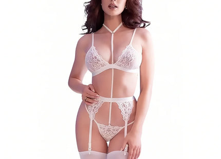 CHILIROSE – CR 4865 5-teiliges Spitzen-Set mit Strumpfgürtel - S - Strumpfband Set