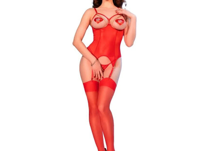 CHILIROSE - CR 4873 KORSETTSET ROT S - S