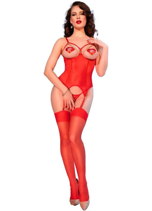 CHILIROSE - CR 4873 KORSETTSET ROT S - S