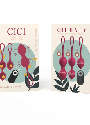 CICI BEAUTY - PREMIUM SILIKON 3 VIBRIERENDE KEGELPERLEN FERNBEDIENUNG - Liebeskugeln