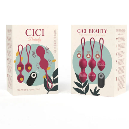 CICI BEAUTY - PREMIUM SILIKON 3 VIBRIERENDE KEGELPERLEN FERNBEDIENUNG - Liebeskugeln