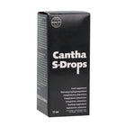 Schwarze rechteckige dose cobeco cantha s-drops 15 ml mit mehrsprachiger etikettierung für natürliche weise und energie