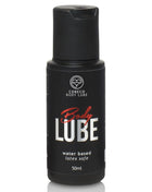 Schwarze plastikflasche cobeco körperlube wasserbasiert latexsicher 50ml rückseite des produkts