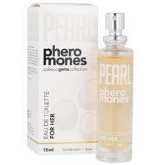 Klare glasflasche cobeco pearl pheromones eau de parfum für sie 15 ml mit elegantem design