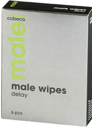 Silberne und schwarze box cobeco männliche verzögerungstücher mit limettengrüner markierung für männer