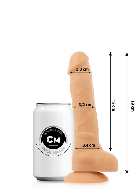 COCK MILLER - DILDO REALISTISCHES SILIKON DICHTE ARTIKULIERBARES FLEISCH 18 CM