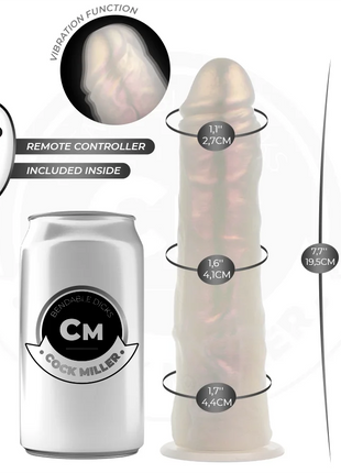 COCK MILLER - DILDO - SAUGNAPF LICHTERN UND VIBRATION - WEISS 19,5 CM - Vibratoren mit Saufnapf