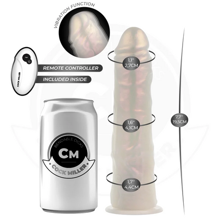 COCK MILLER - DILDO - SAUGNAPF LICHTERN UND VIBRATION - WEISS 19,5 CM - Vibratoren mit Saufnapf