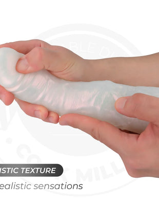 COCK MILLER - DILDO - SAUGNAPF LICHTERN UND VIBRATION - WEISS 19,5 CM - Vibratoren mit Saufnapf