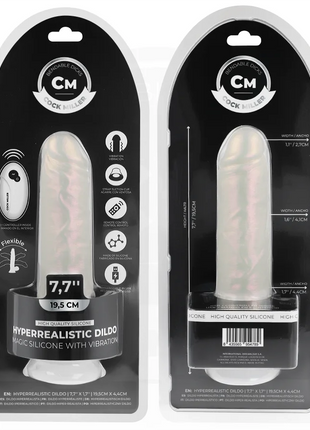 COCK MILLER - DILDO - SAUGNAPF LICHTERN UND VIBRATION - WEISS 19,5 CM - Vibratoren mit Saufnapf