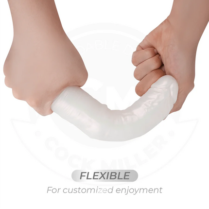 COCK MILLER - DILDO - SAUGNAPF LICHTERN UND VIBRATION - WEISS 19,5 CM - Vibratoren mit Saufnapf